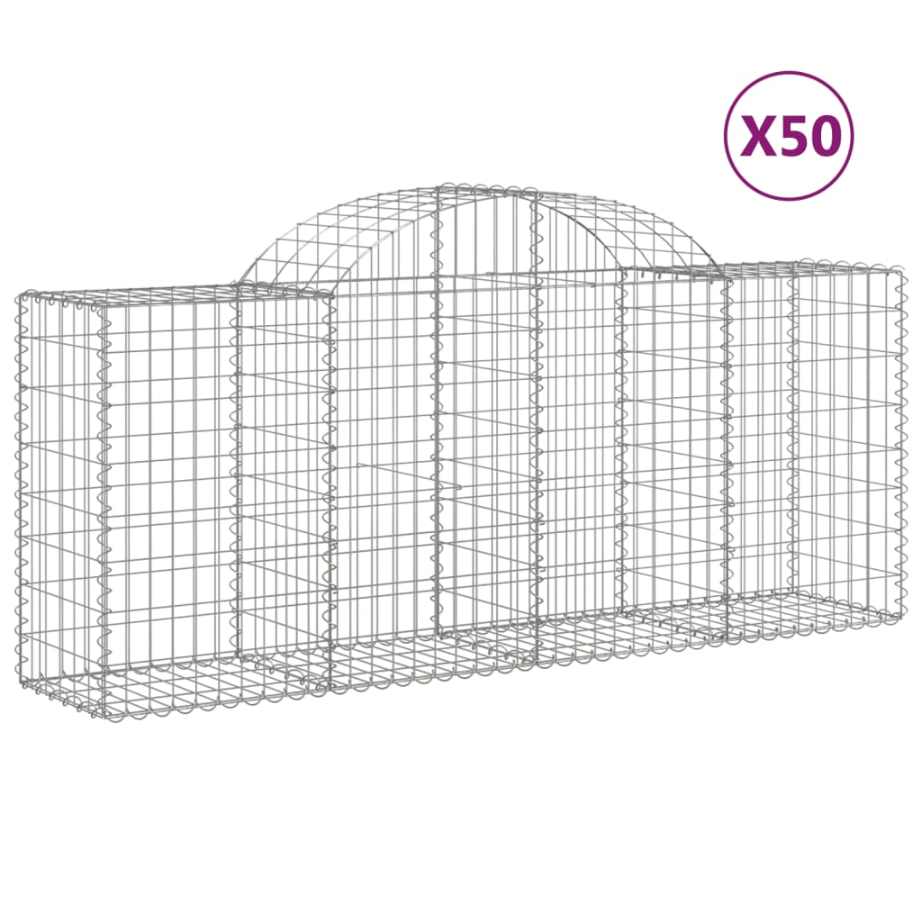50 db íves horganyzott vas gabion kosár 200x50x80/100 cm