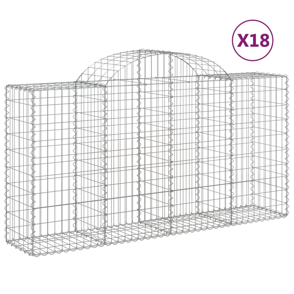18 db íves horganyzott vas gabion kosár 200x50x100/120 cm
