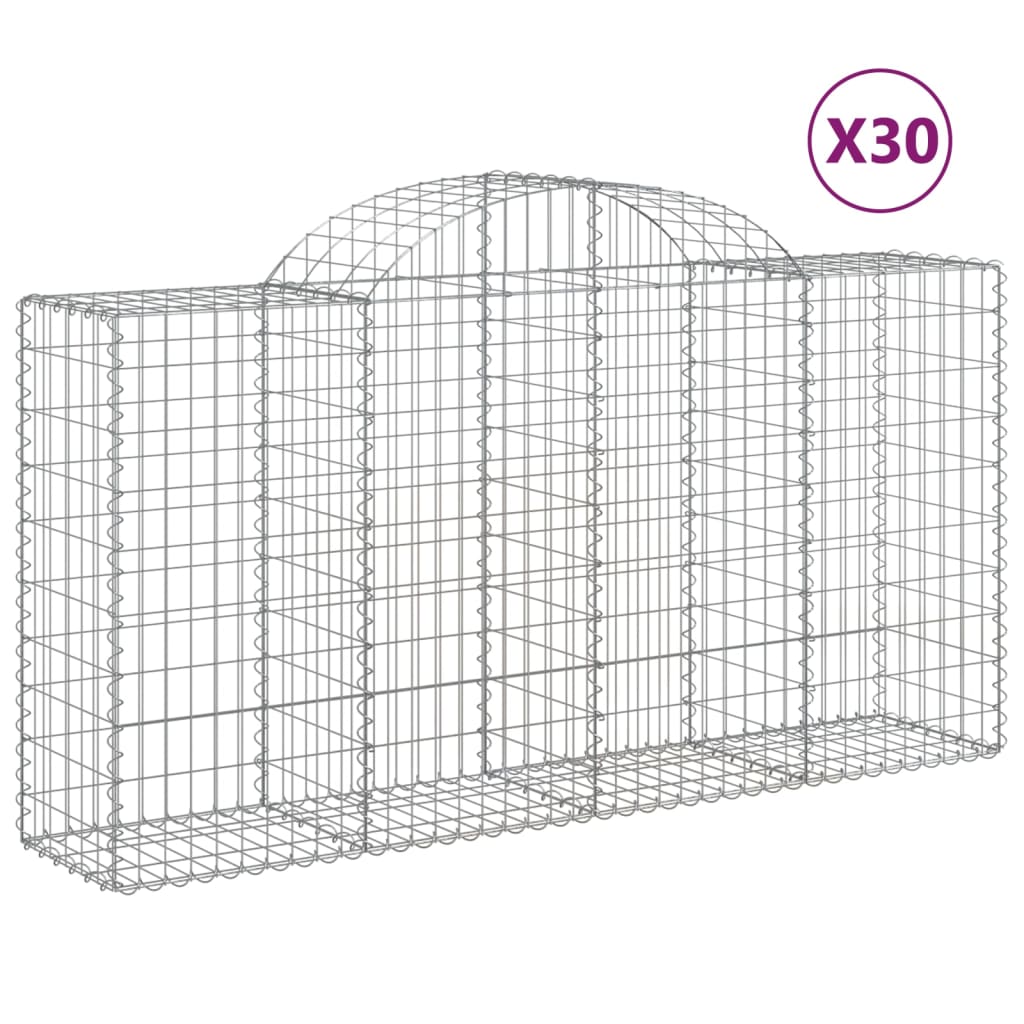 30 db íves horganyzott vas gabion kosár 200x50x100/120 cm