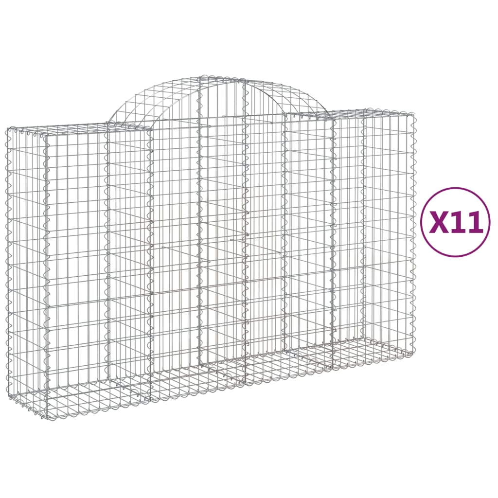 11 db íves horganyzott vas gabion kosár 200x50x120/140 cm