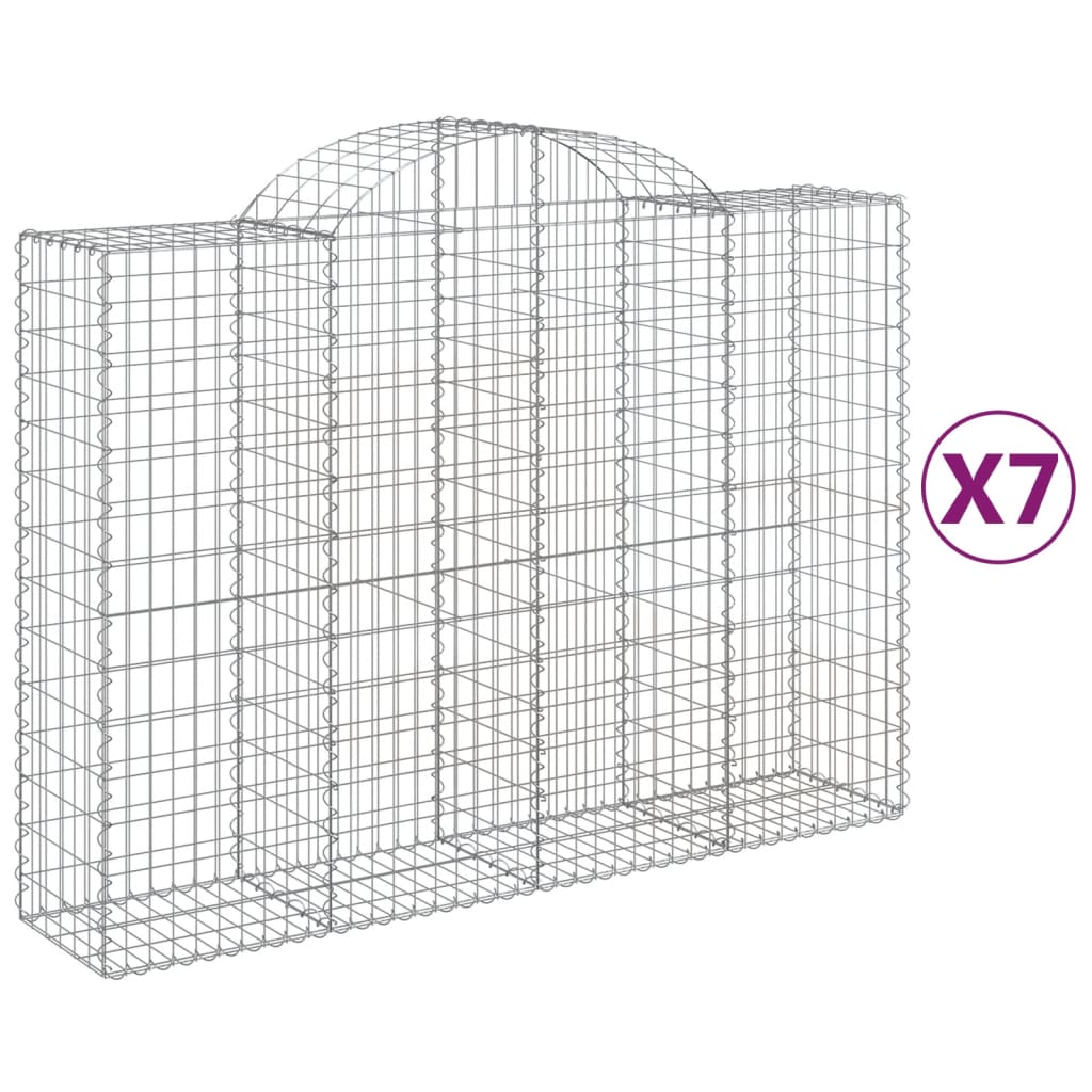 7 db íves horganyzott vas gabion kosár 200x50x140/160 cm
