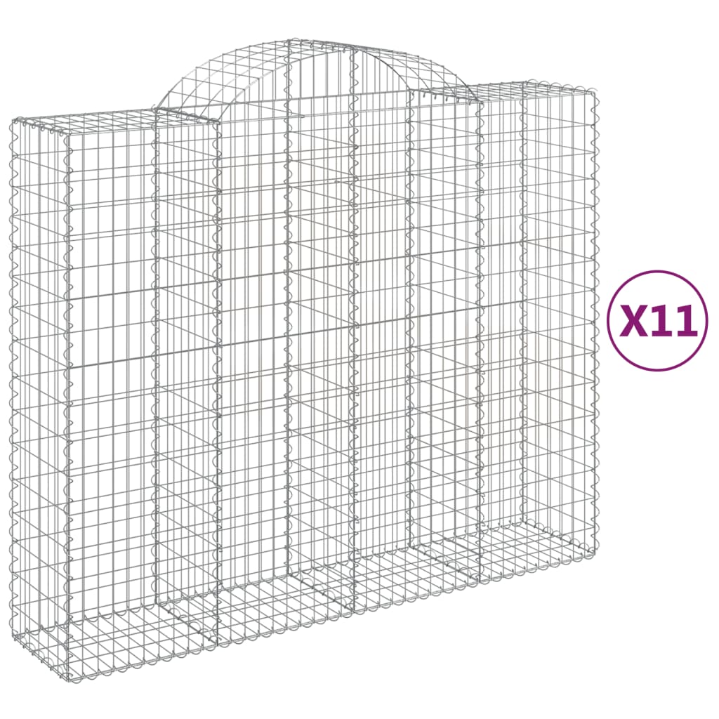 11 db íves horganyzott vas gabion kosár 200x50x160/180 cm