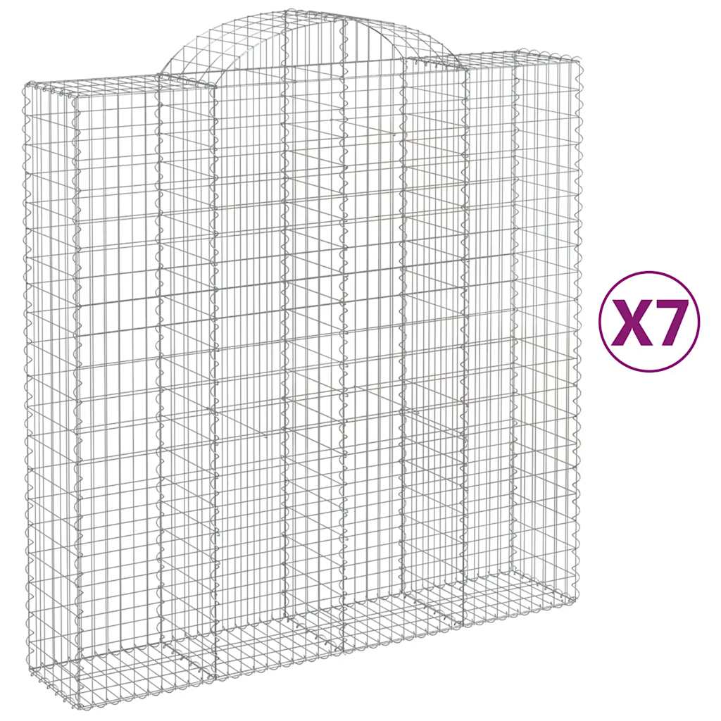 7 db íves horganyzott vas gabion kosár 200x50x200/220 cm