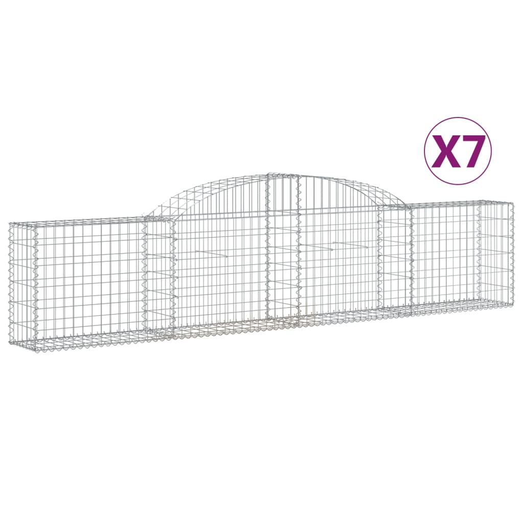 7 db íves horganyzott vas gabion kosár 300x30x60/80 cm