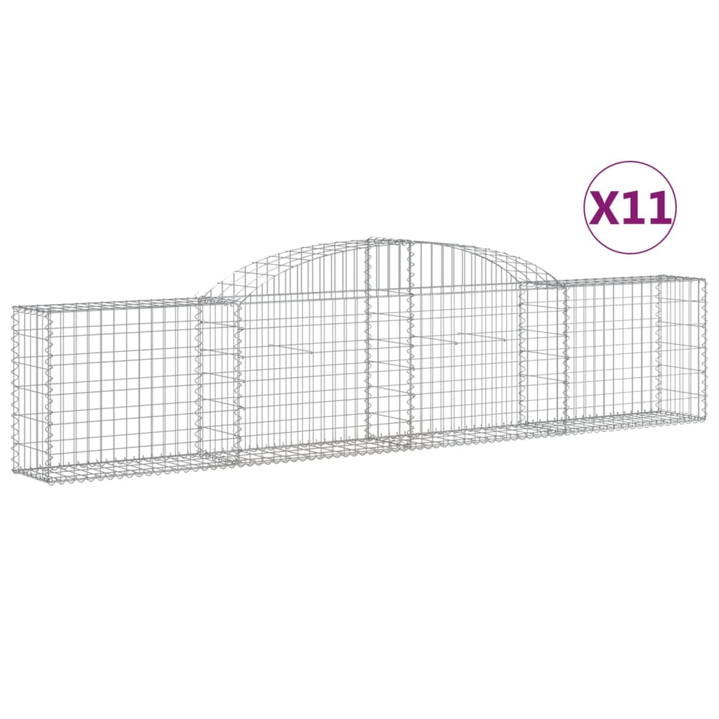 11 db íves horganyzott vas gabion kosár 300x30x60/80 cm
