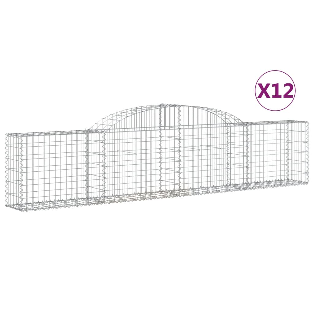 12 db íves horganyzott vas gabion kosár 300x30x60/80 cm