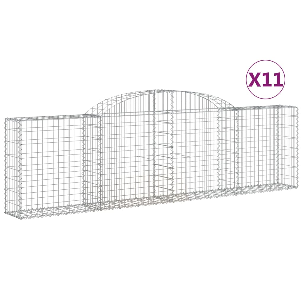 11 db íves horganyzott vas gabion kosár 300x30x80/100 cm