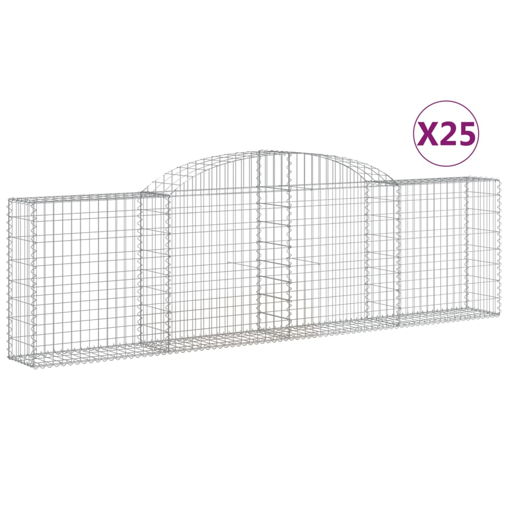 25 db íves horganyzott vas gabion kosár 300x30x80/100 cm
