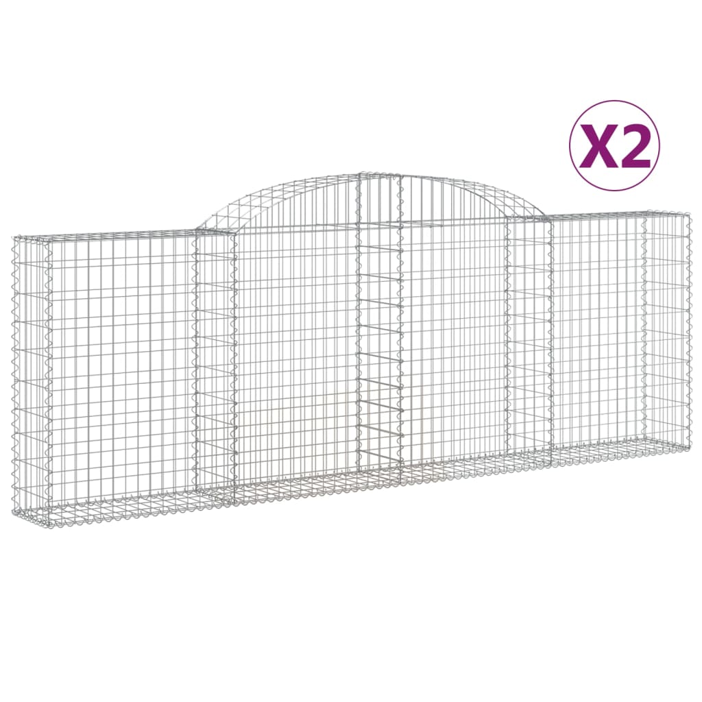 2 db íves horganyzott vas gabion kosár 300 x 30 x 100/120 cm