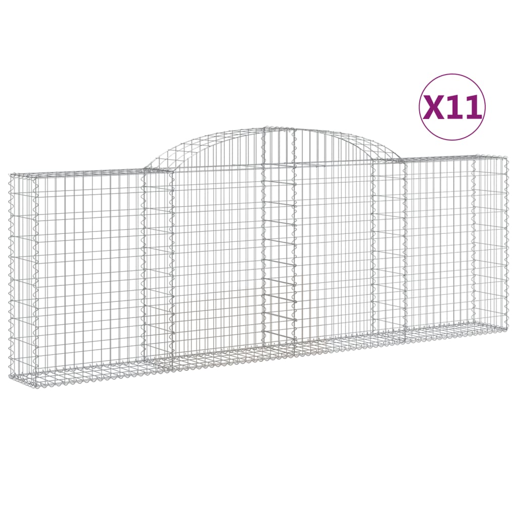 11 db íves horganyzott vas gabion kosár 300 x 30 x 100/120 cm