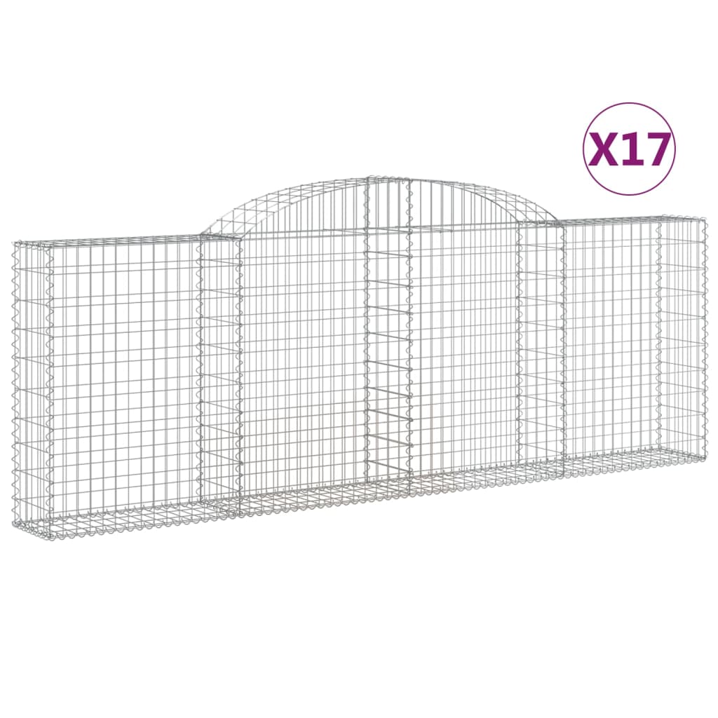 17 db íves horganyzott vas gabion kosár 300 x 30 x 100/120 cm