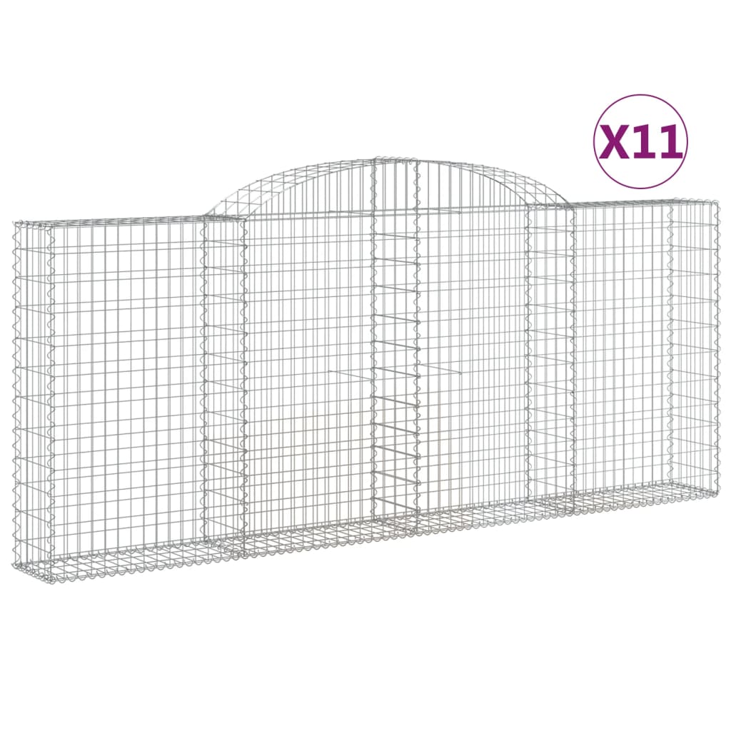 11 db íves horganyzott vas gabion kosár 300x30x120/140 cm
