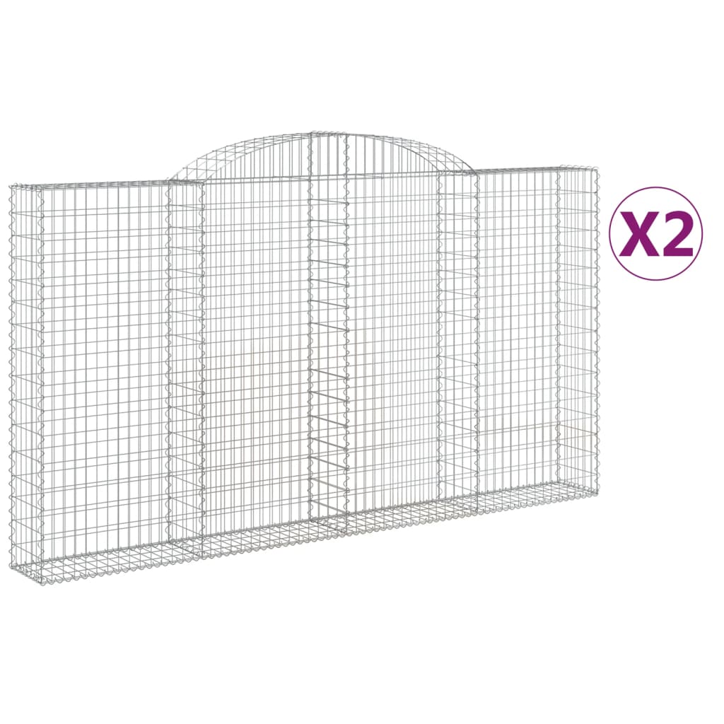 2 db íves horganyzott vas gabion kosár 300x30x160/180 cm