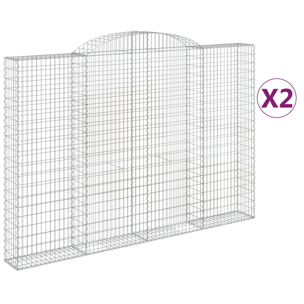 2 db íves horganyzott vas gabion kosár 300 x 30 x 200/220 cm