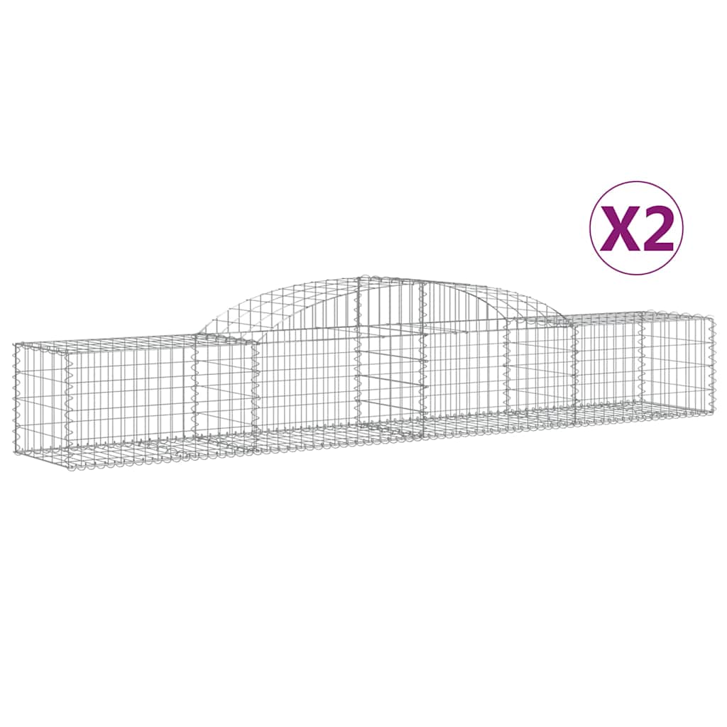 2 db íves horganyzott vas gabion kosár 300x50x40/60 cm