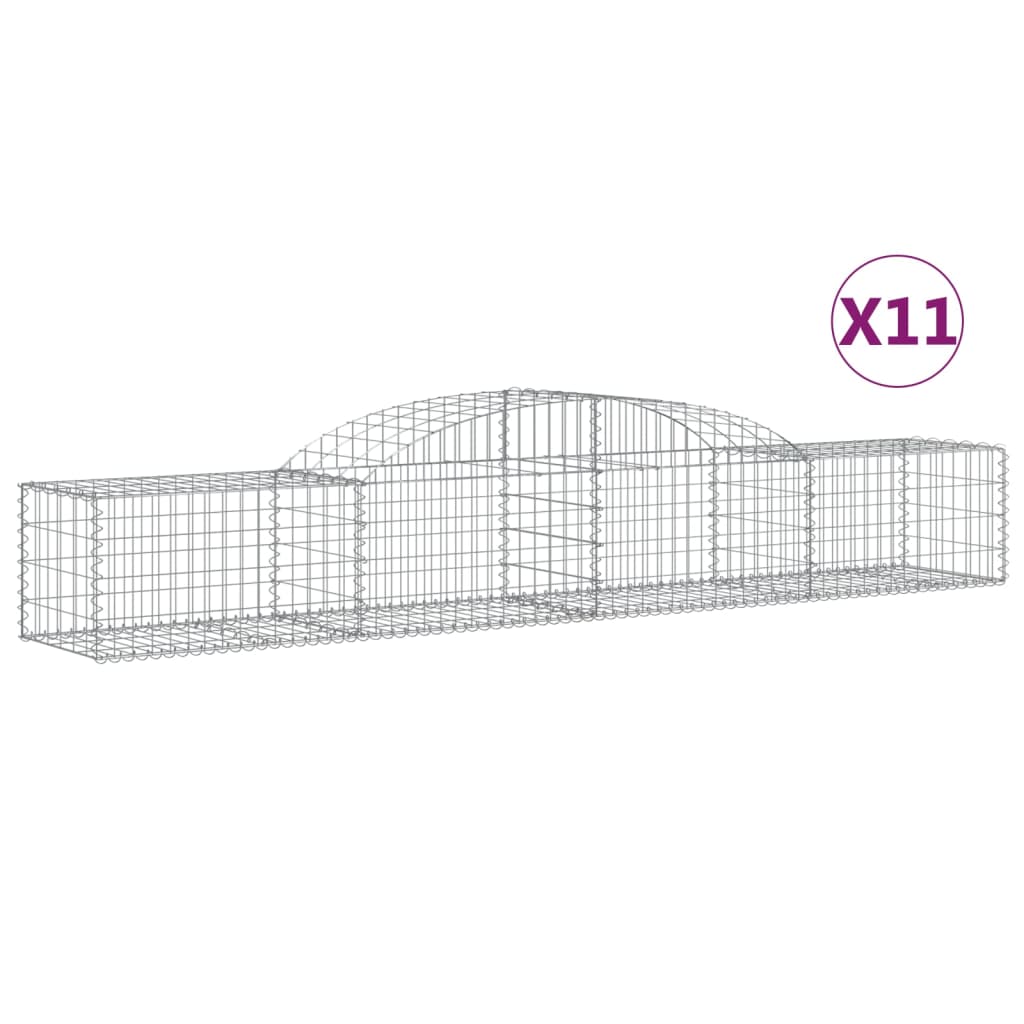 11 db íves horganyzott vas gabion kosár 300x50x40/60 cm