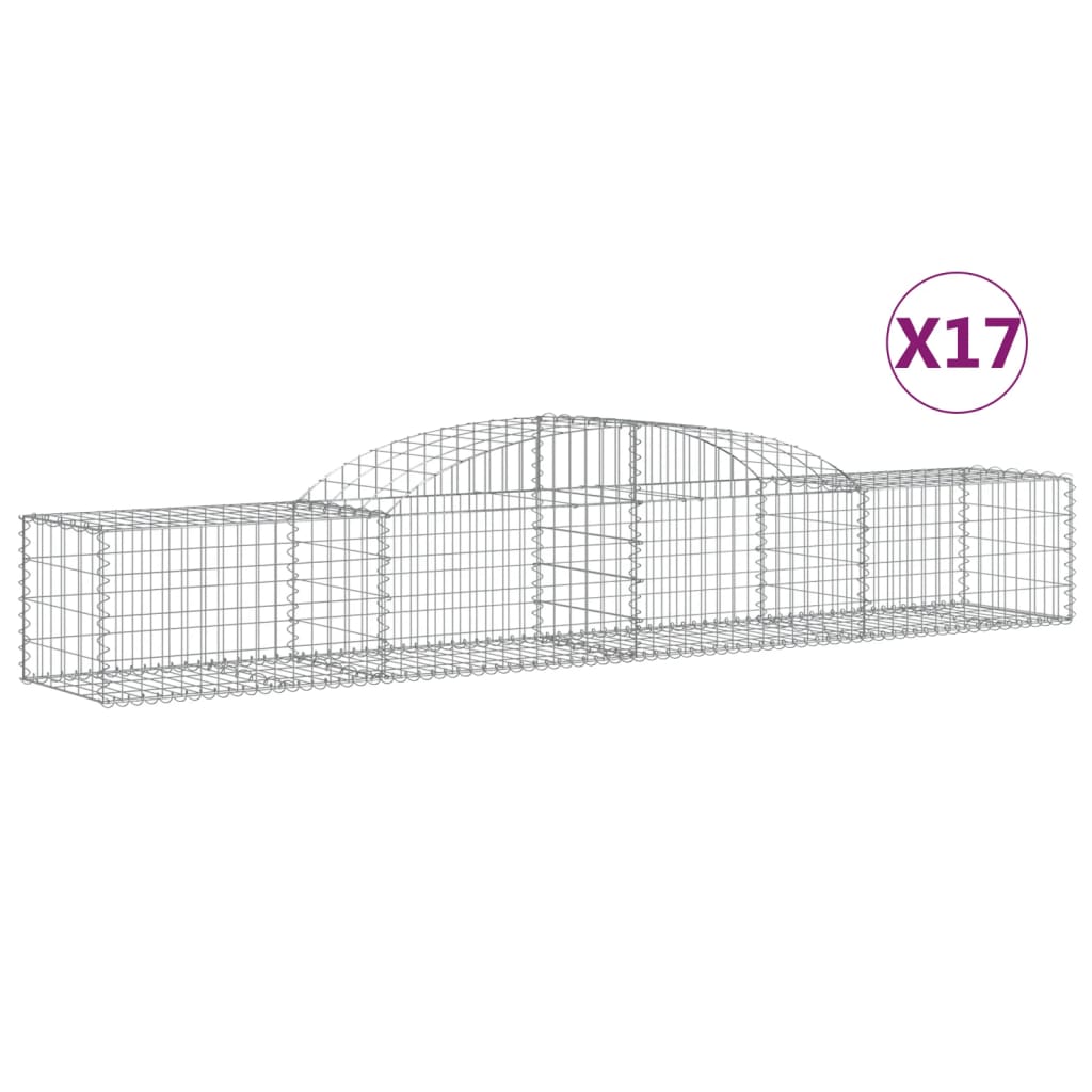 17 db íves horganyzott vas gabion kosár 300x50x40/60 cm