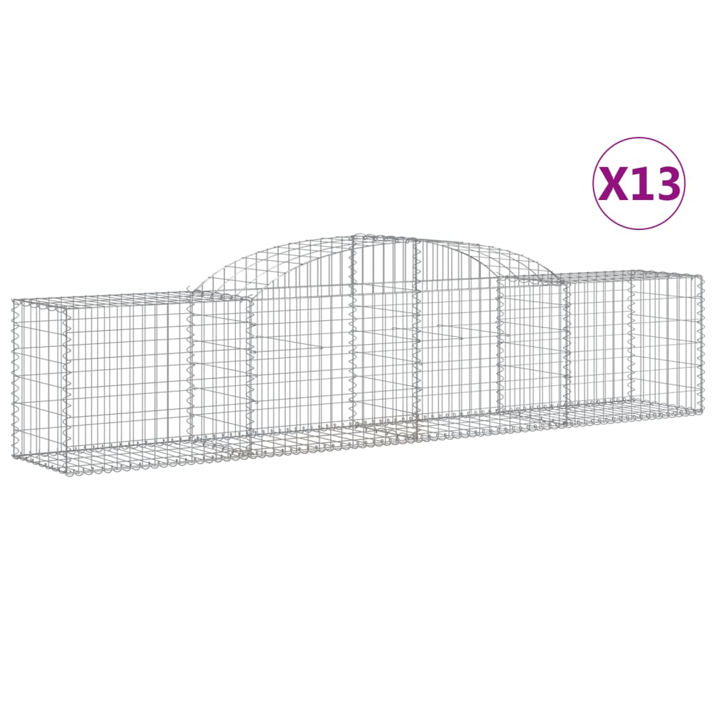 13 db íves horganyzott vas gabion kosár 300x50x60/80 cm