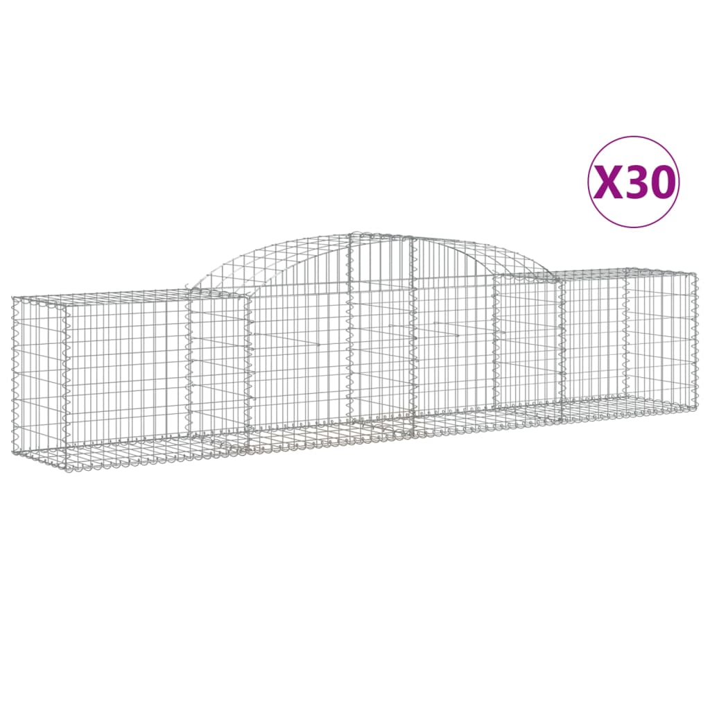 30 db íves horganyzott vas gabion kosár 300x50x60/80 cm
