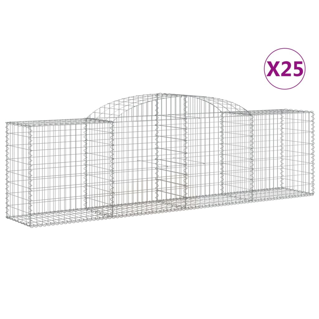 25 db íves horganyzott vas gabion kosár 300x50x80/100 cm