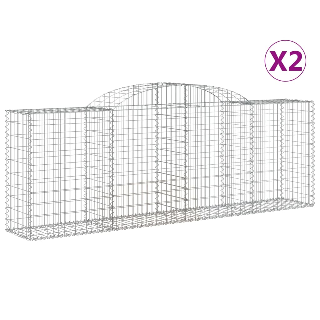 2 db íves horganyzott vas gabion kosár 300 x 50 x 100/120 cm
