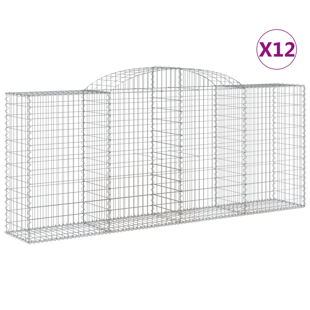 12 db íves horganyzott vas gabion kosár 300x50x120/140 cm