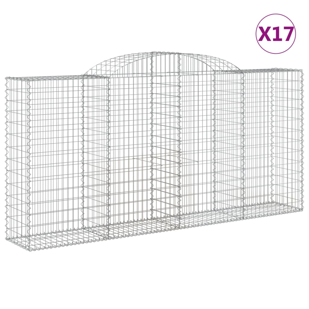 17 db íves horganyzott vas gabion kosár 300x50x140/160 cm