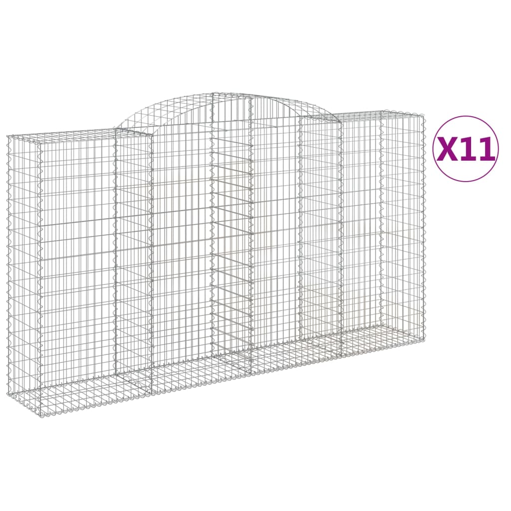 11 db íves horganyzott vas gabion kosár 300x50x160/180 cm