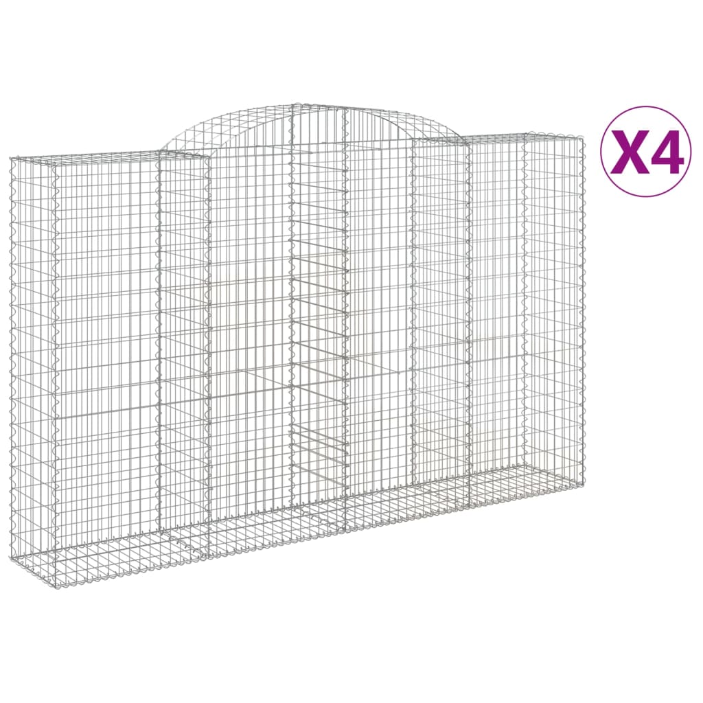 4 db íves horganyzott vas gabion kosár 300x50x180/200 cm