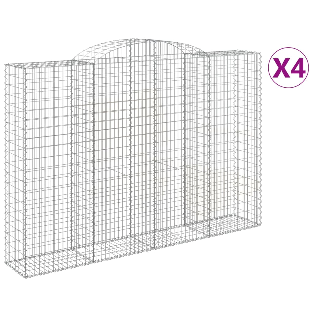 4 db íves horganyzott vas gabion kosár 300x50x200/220 cm