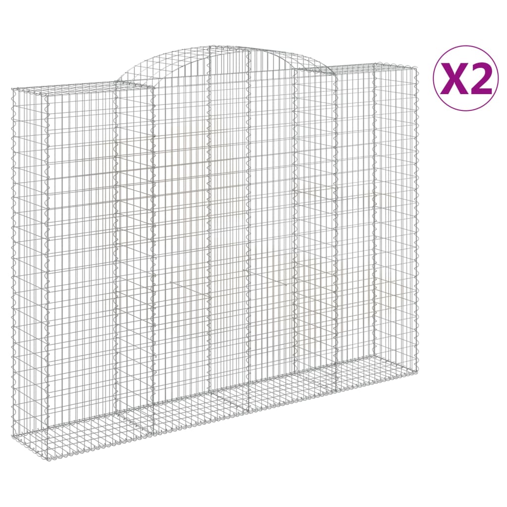 2 db íves horganyzott vas gabion kosár 300x50x220/240 cm