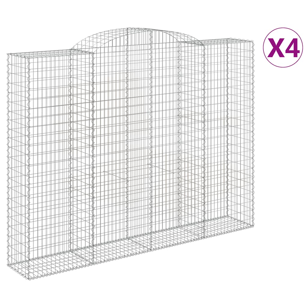 4 db íves horganyzott vas gabion kosár 300x50x220/240 cm
