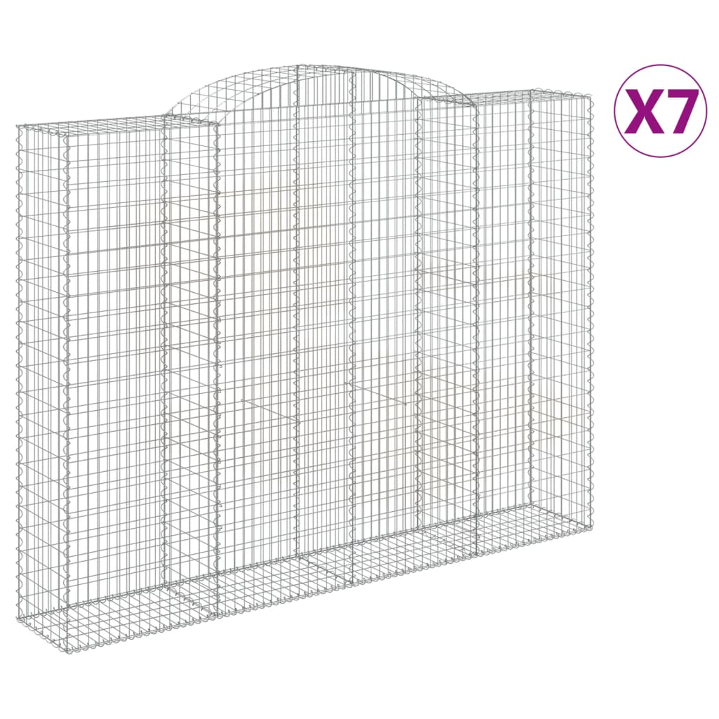 7 db íves horganyzott vas gabion kosár 300x50x220/240 cm