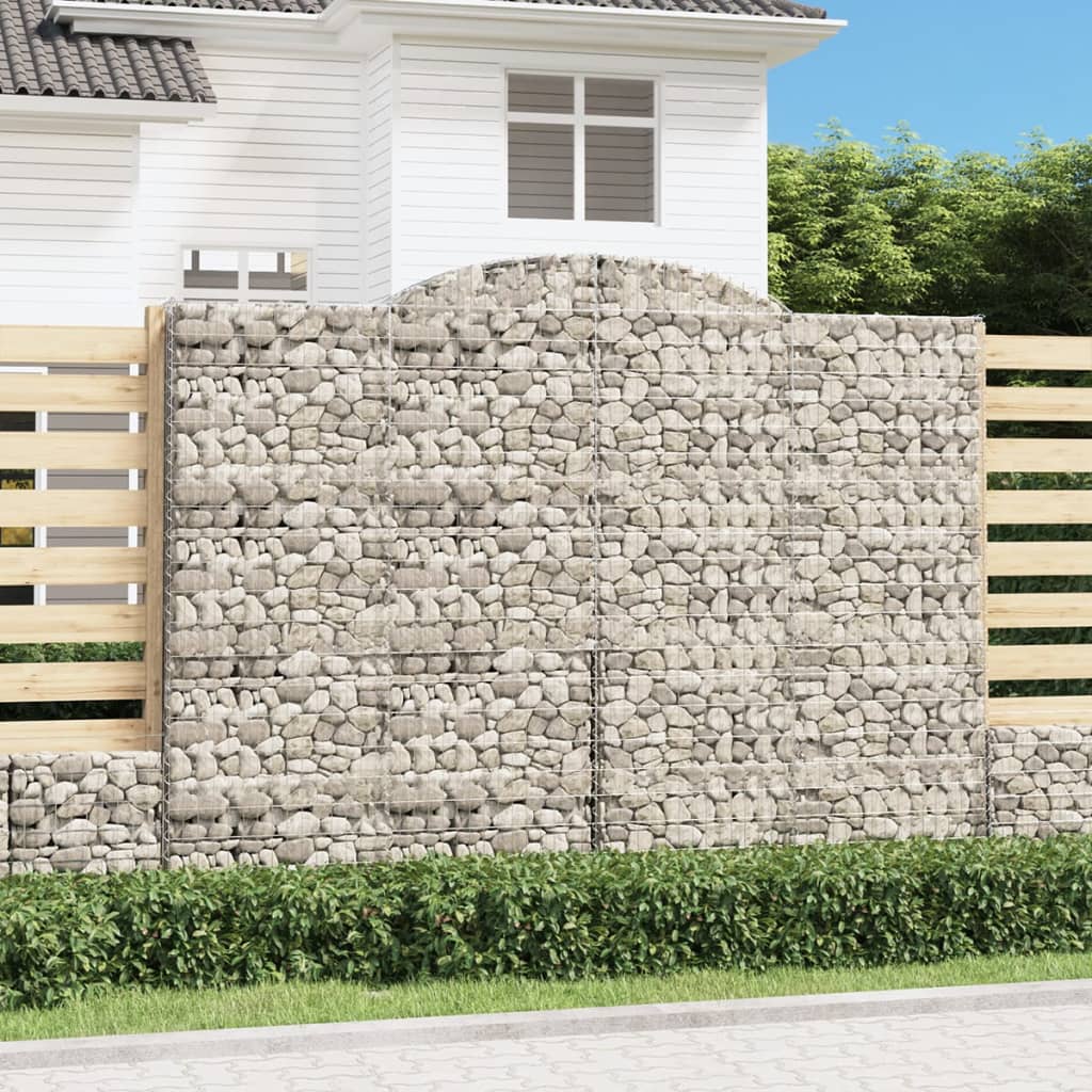 9 db íves horganyzott vas gabion kosár 300x50x220/240 cm