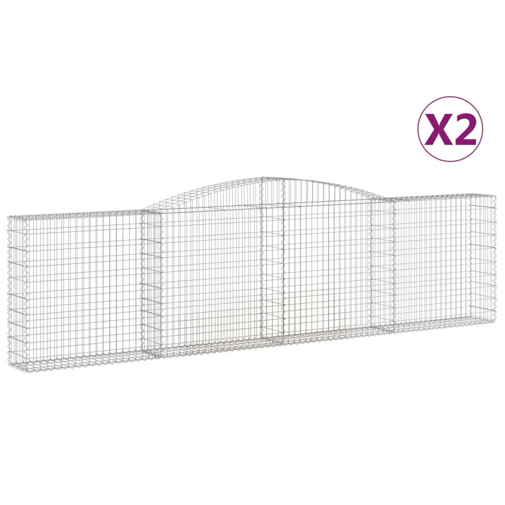 2 db íves horganyzott vas gabion kosár 400x30x100/120 cm