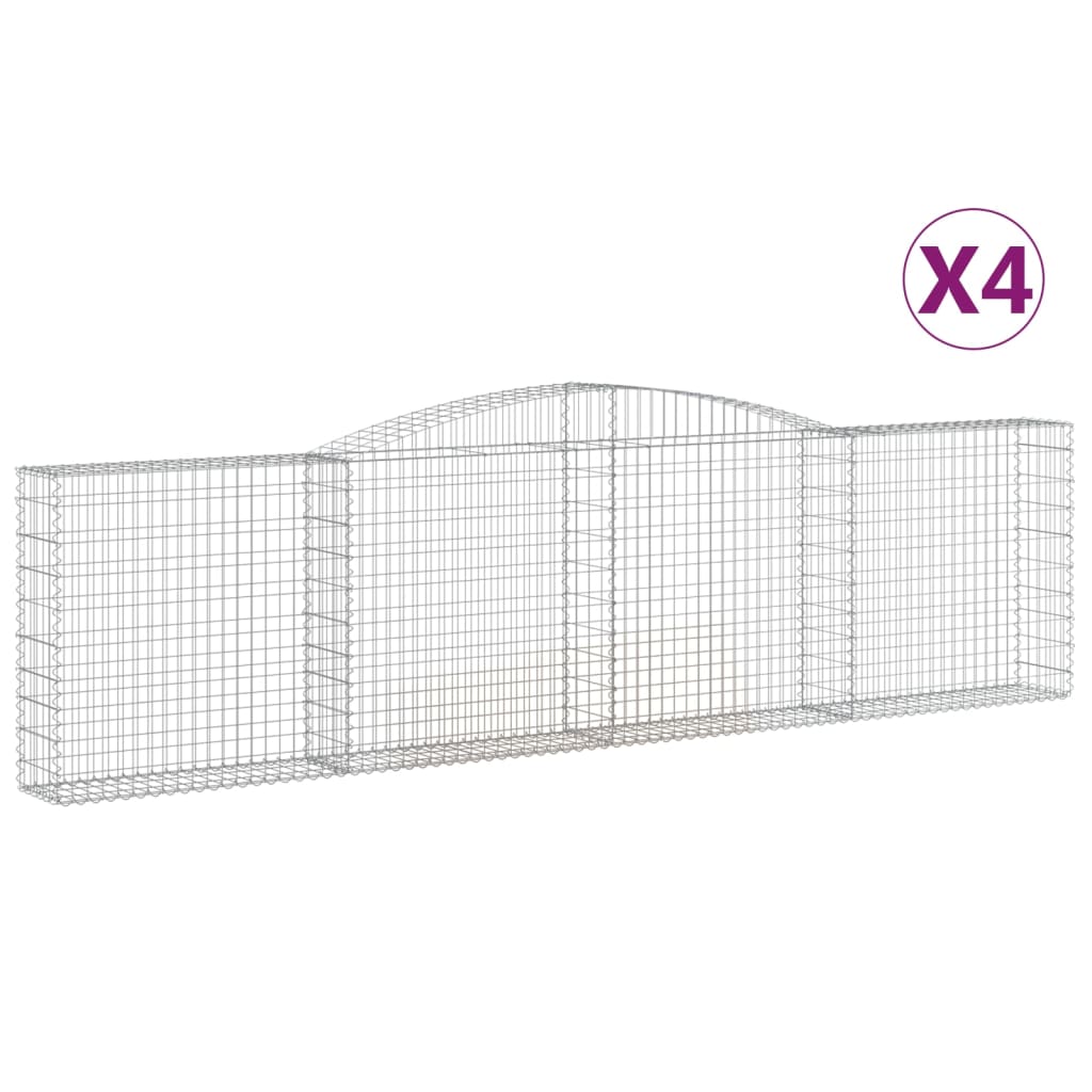 4 db íves horganyzott vas gabion kosár 400x30x100/120 cm