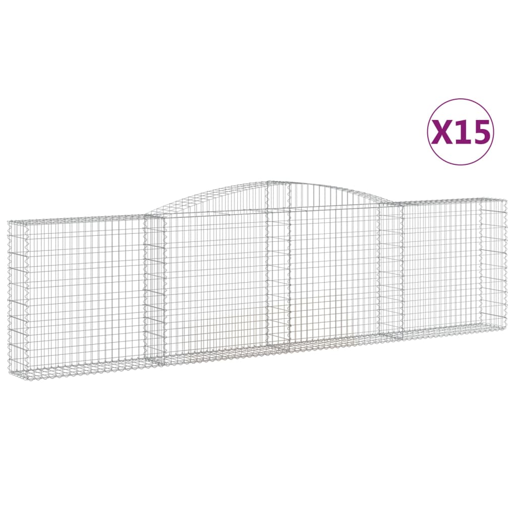 15 db íves horganyzott vas gabion kosár 400x30x100/120 cm