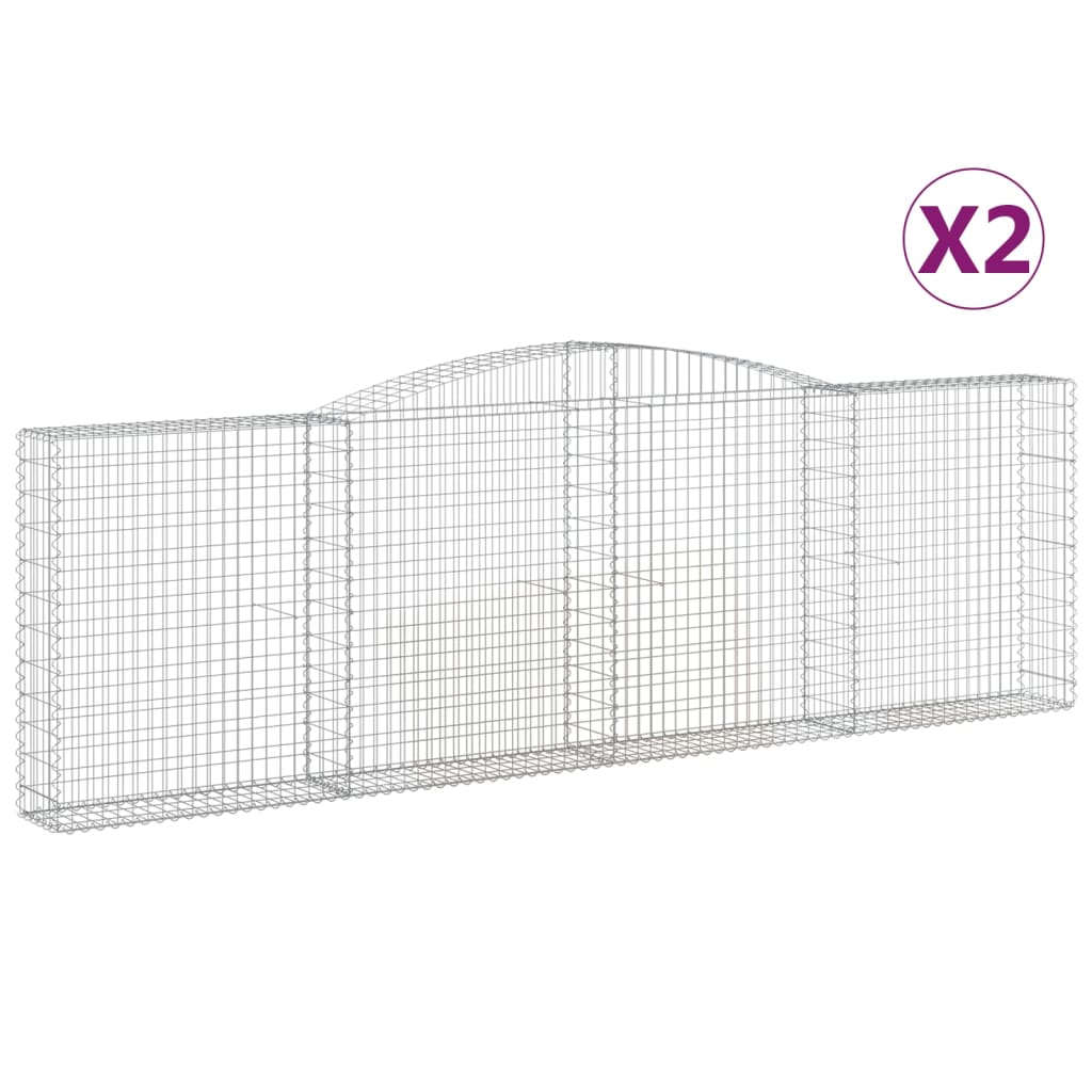 2 db íves horganyzott vas gabion kosár 400x30x120/140 cm