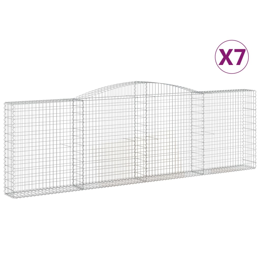 7 db íves horganyzott vas gabion kosár 400x30x120/140 cm