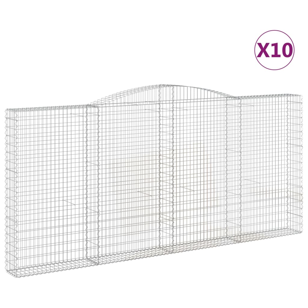 10 db íves horganyzott vas gabion kosár 400x30x180/200 cm