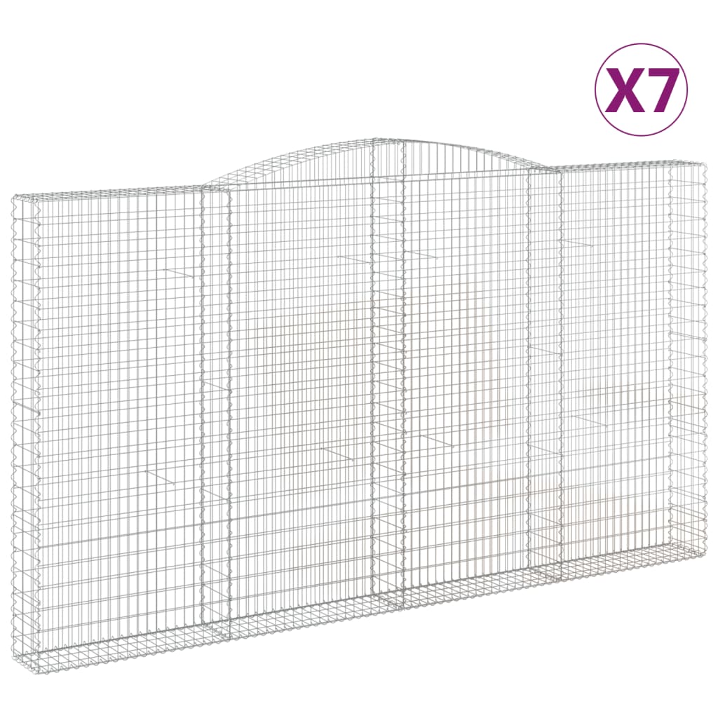 7 db íves horganyzott vas gabion kosár 400x30x220/240 cm