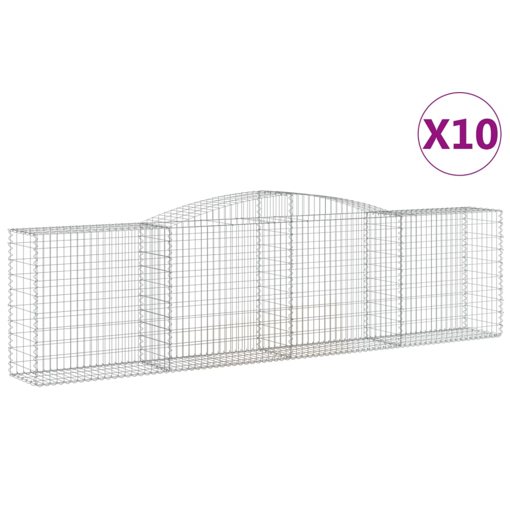 10 db íves horganyzott vas gabion kosár 400x50x100/120 cm