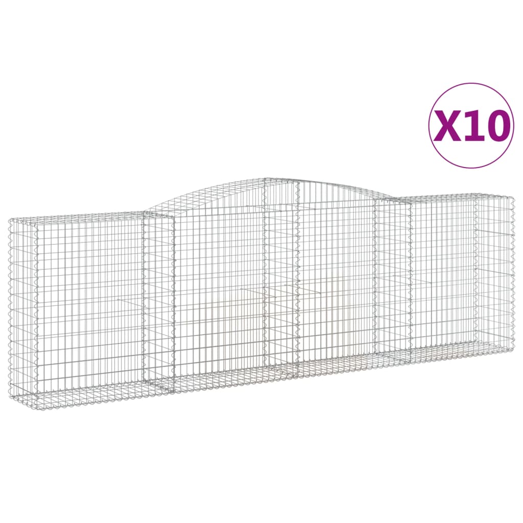 10 db íves horganyzott vas gabion kosár 400x50x120/140 cm