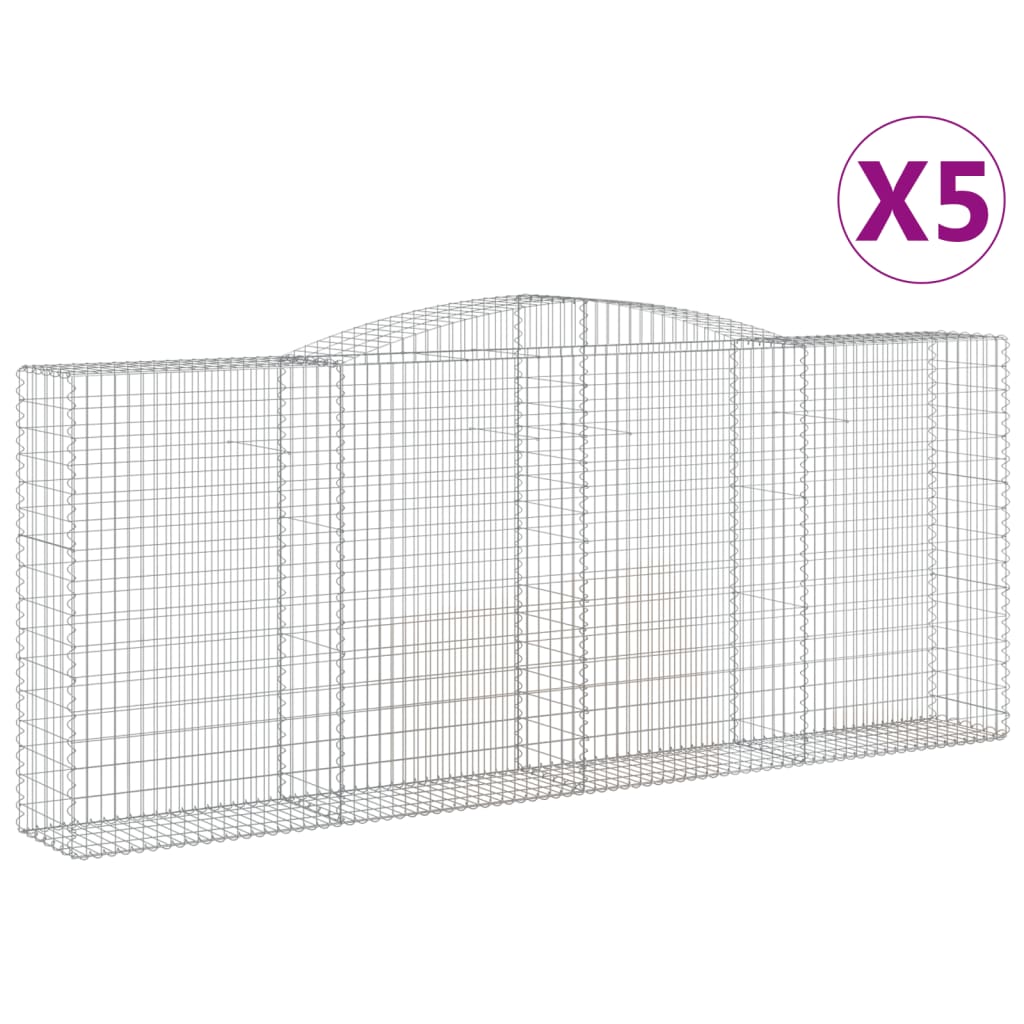 5 db íves horganyzott vas gabion kosár 400 x 50 x 160/180 cm