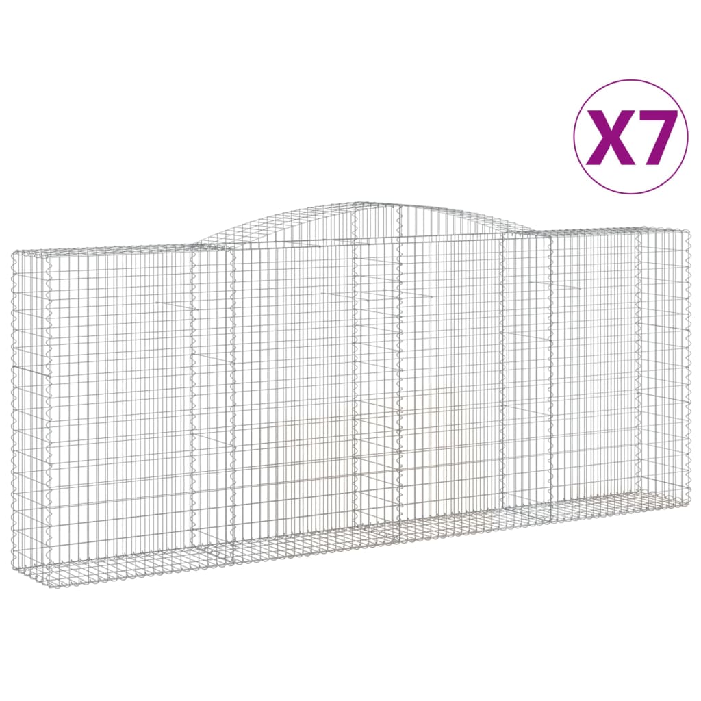 7 db íves horganyzott vas gabion kosár 400x50x160/180 cm