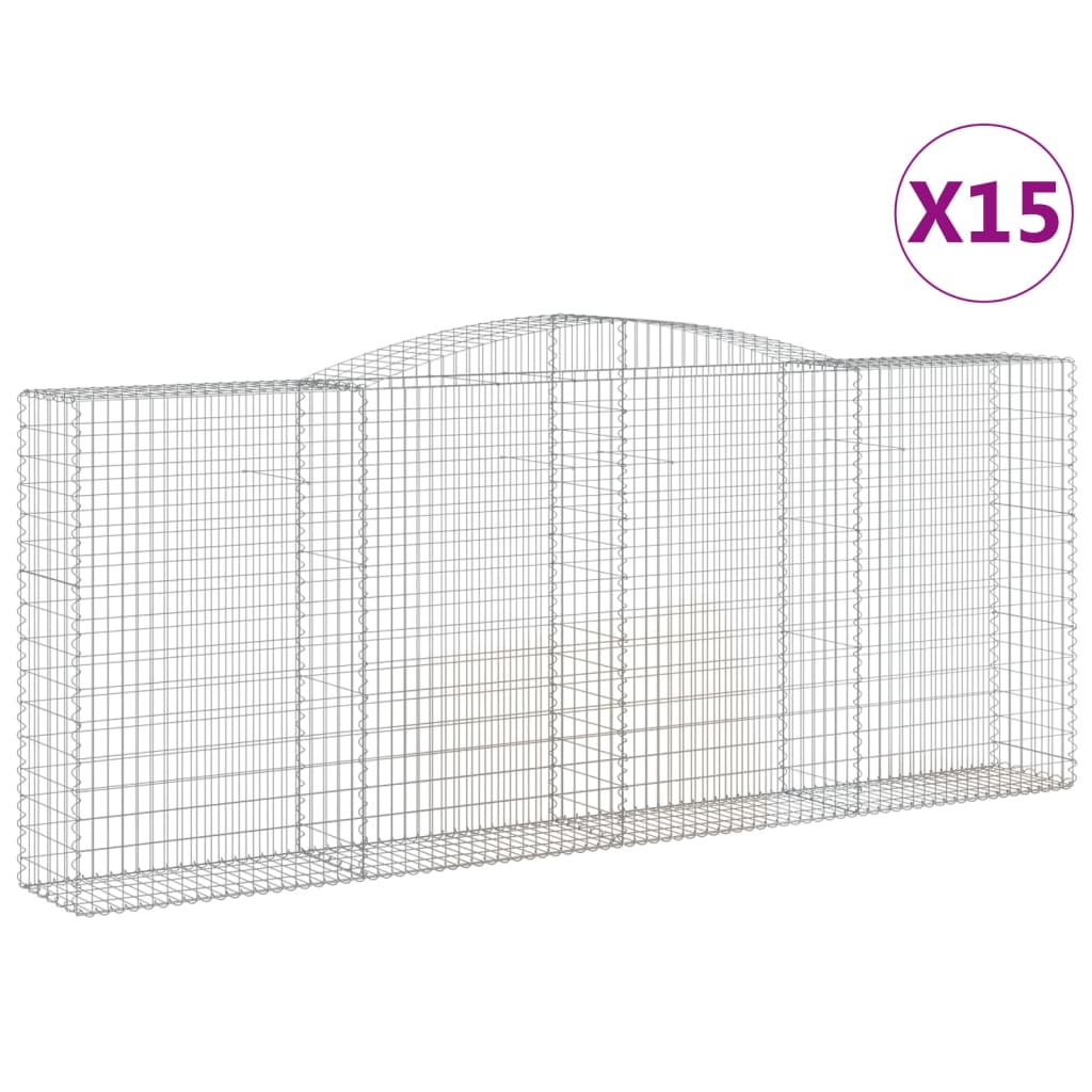 15 db íves horganyzott vas gabion kosár 400 x 50 x 160/180 cm