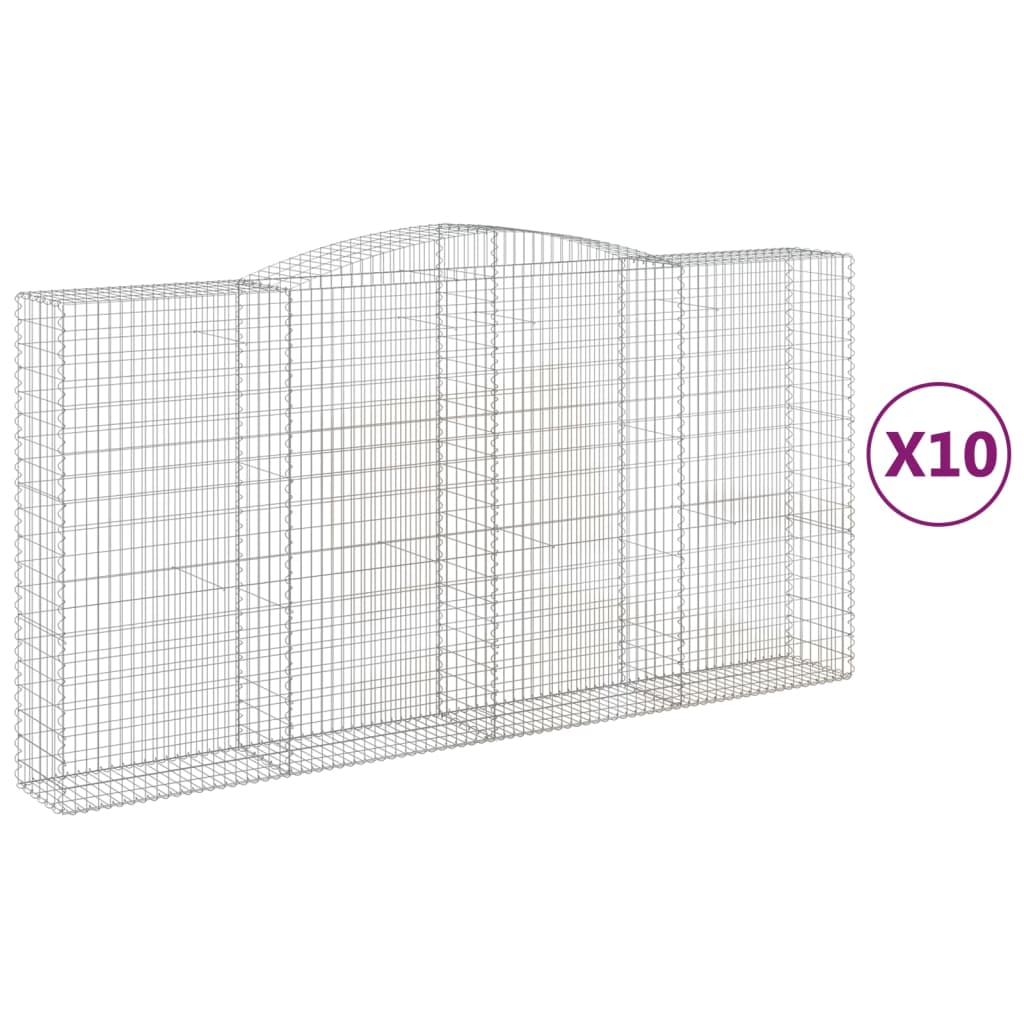 10 db íves horganyzott vas gabion kosár 400x50x200/220 cm