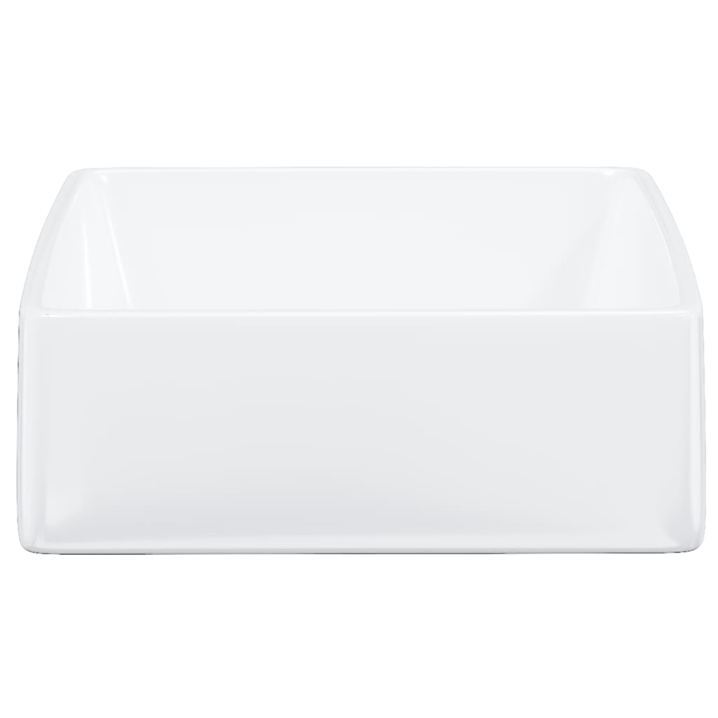 Fehér négyzet alakú kerámia mosdókagyló 37x37x13 cm