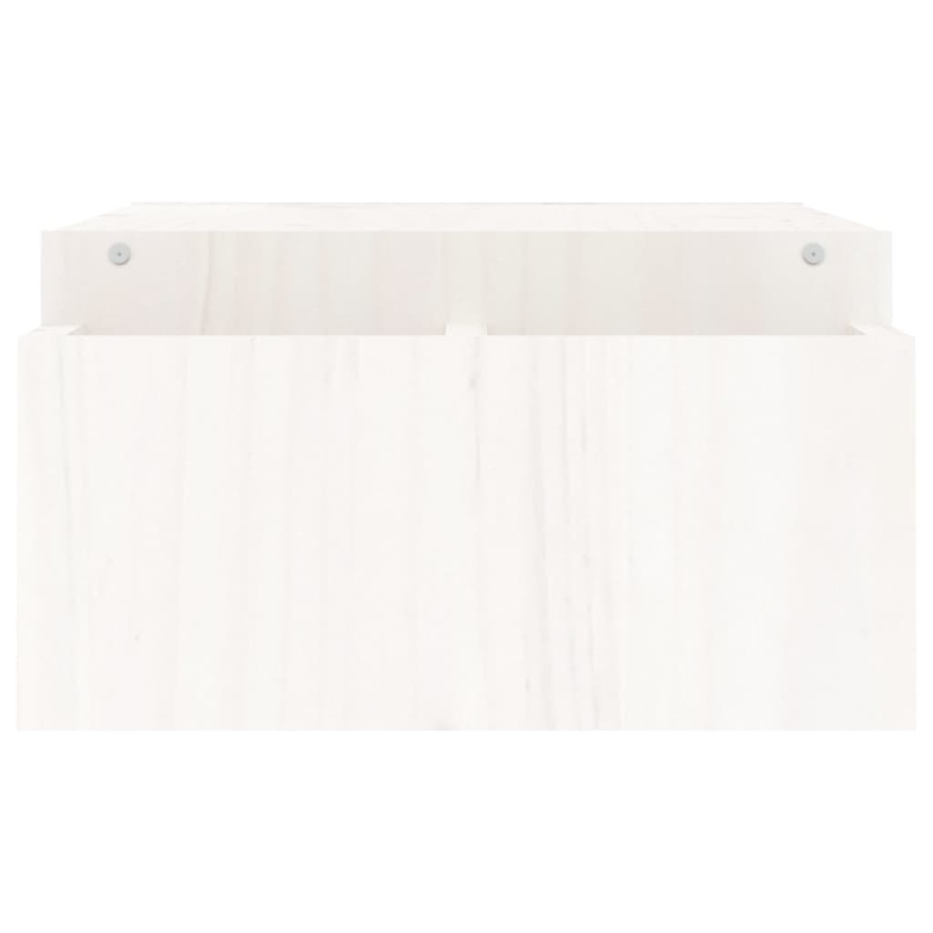 Fehér tömör fenyőfa monitorállvány 100x27,5x15 cm