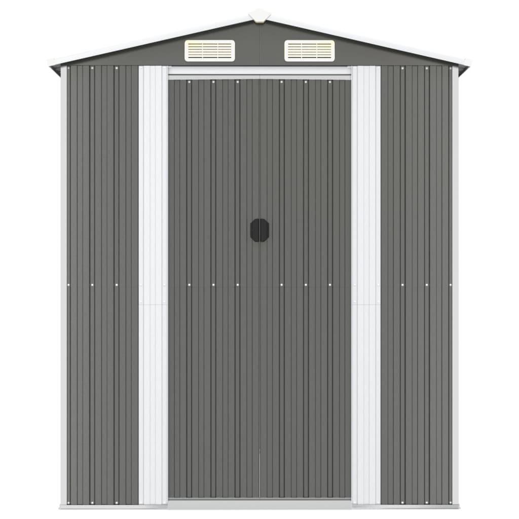 Világosszürke horganyzott acél kerti fészer 192 x 523 x 223 cm